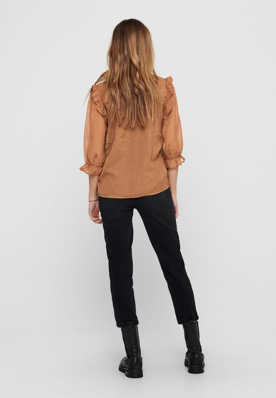 JDY JACQUELINE DE YONG - Button-down blouse - argan oil/brown - Zalando.de