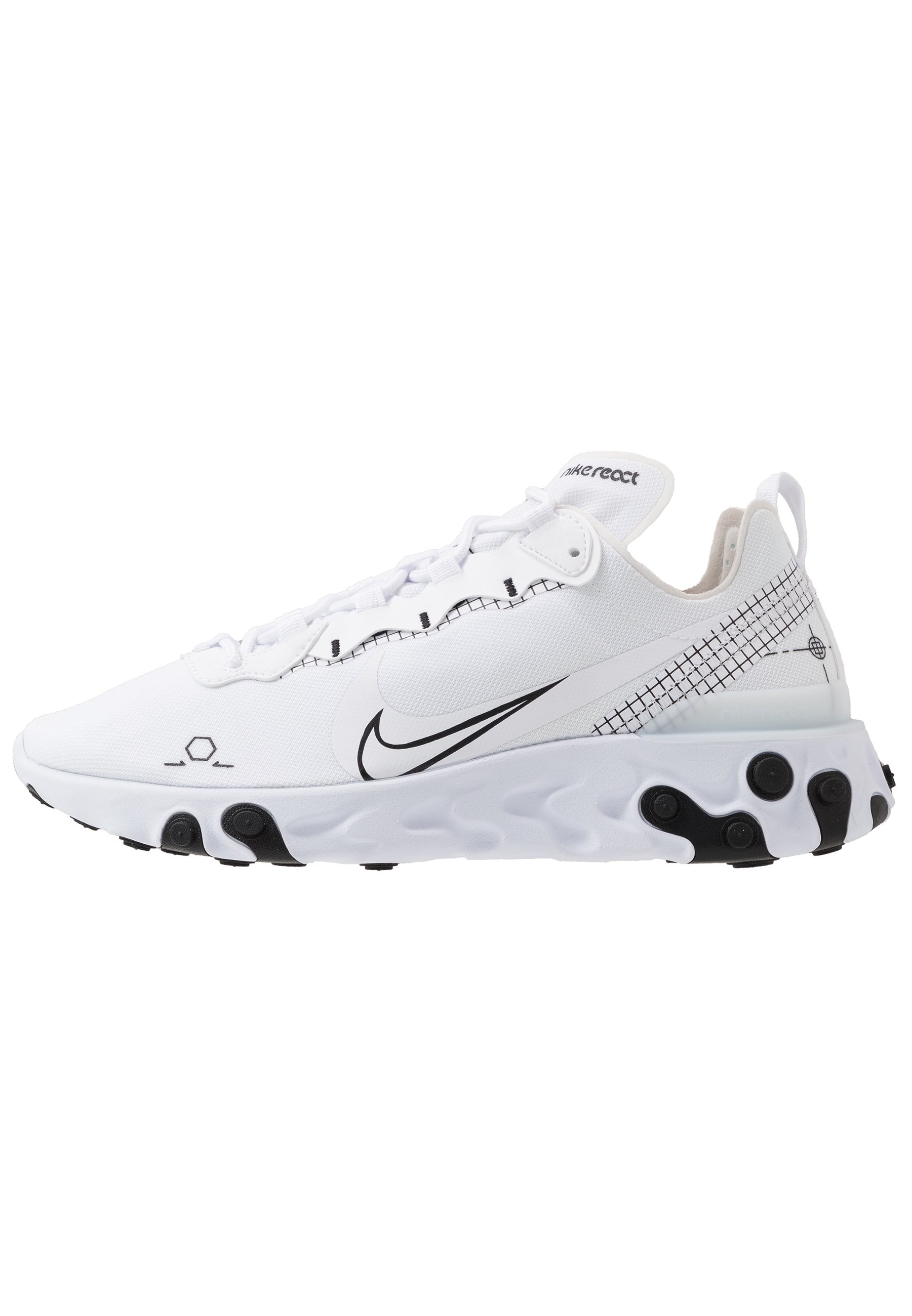 Nike Sportswear React 55 Trainers White Black White Zalando Co Uk