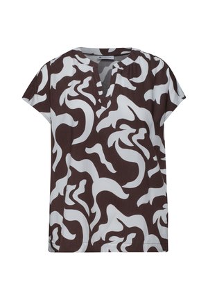 Street One, DROP-SHOULDER BLOUSE SHIRT WITH PRINT - Blouse - espresso brown