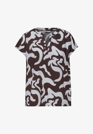 Street One, DROP-SHOULDER BLOUSE SHIRT WITH PRINT - Bluse - espresso brown