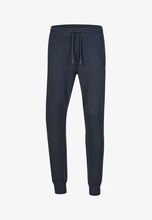 Pantaloni alla zuava grigi scuri realizzati in tessuto morbido, dotati di una vita con cordoncino, gambe a sigaretta e polsini aderenti alle caviglie.