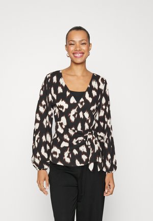 VILA VIPEFFI WRAP - Μπλούζα - black/perry