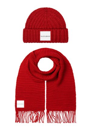 KUSCHELPÄRCHEN  SET - Muts - salsa red