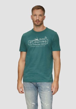 s.Oliver MIT FRONTPRINT - T-Shirt print - petrol