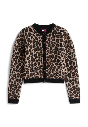 Tommy Jeans LEOPARD CARDIGAN - Cardigan - brown/black