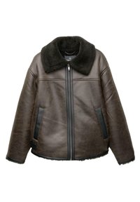 SHERPA COLLAR AVIATOR - Bunda z nepravej kože - brown