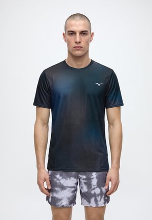 Mizuno, CORE GRAPHIC SS TEE - Спортна тениска - black/blue