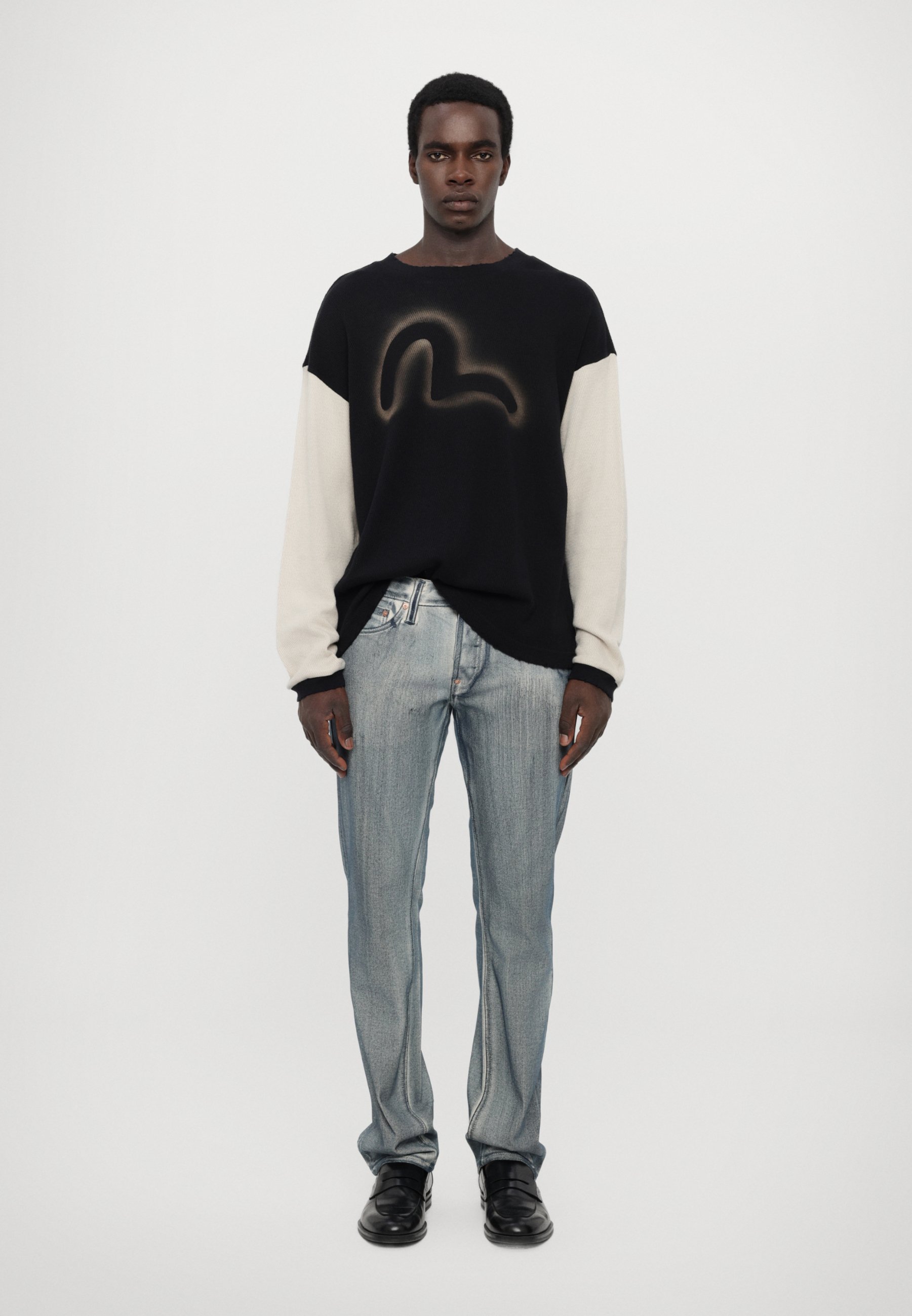 Evisu THERMAL LONG SLEEVE WITH CONTRAST AND POTASSIUM SPRAY LOGO