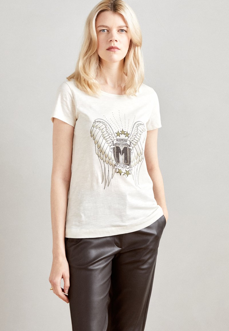Mos Mosh Nadine Embellished Wings Round Neck T Shirt Ecru main image 0