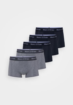 Boxer-briefs pour hommes dans des couleurs gris et bleu foncé, présentant une ceinture élastique douce avec un logo "Marc O'Polo".