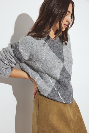 CHECK  - Trui - grey check