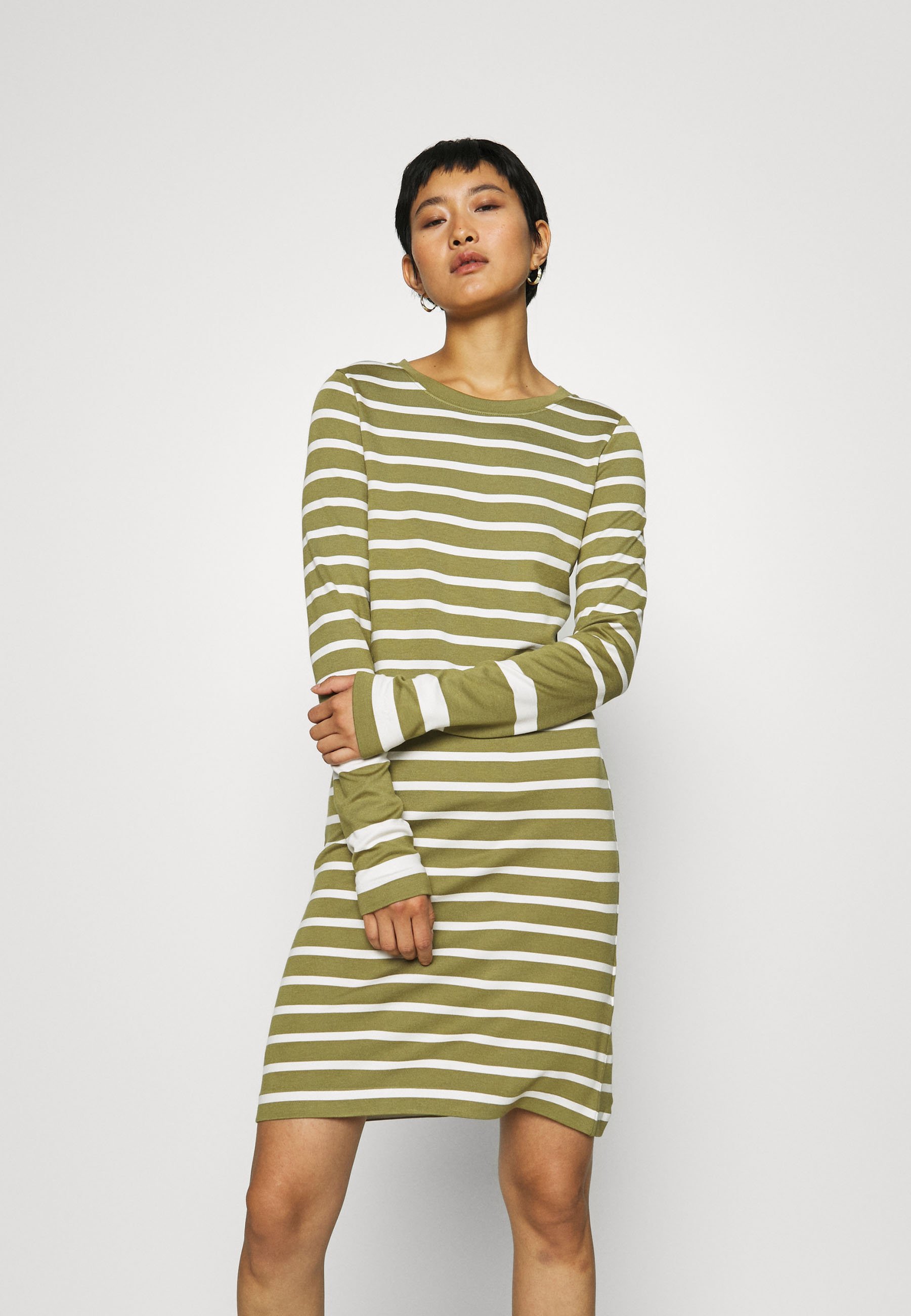 olive green jersey dress