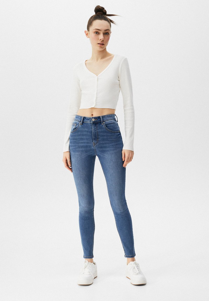 Damen Skinny | PULL&BEAR PUSH UP SKINNY FIT Jeans Slim Fit blue grey/blaugrau - MR08372 Damen Skinny | PULL&BEAR PUSH UP SKINNY FIT Jeans Slim Fit blue grey/blaugrau - MR08372