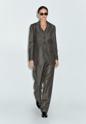 PINSTRIPE - Blazer - mottled dark brown