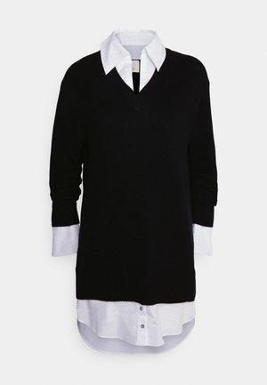 Cinq à Sept COLLAR SANTINA DRESS - Strickkleid - black/white