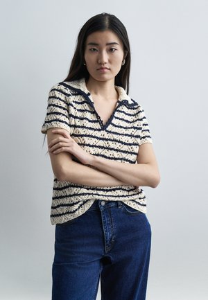 GILLIS - Trükipildiga T-särk - ecru/marine