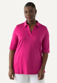 Ulla Popken SHORT SLEEVE - Poloshirt - fuchsia pink