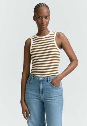 TOM TAILOR DENIM Topp - olive white stripe