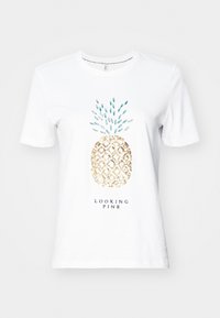 ONLKITA LIFE PINEAPPLE - Triko s potiskem - bright white