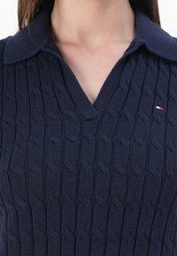Tommy Hilfiger CABLE OPEN - Poloskjorter - dark night navy