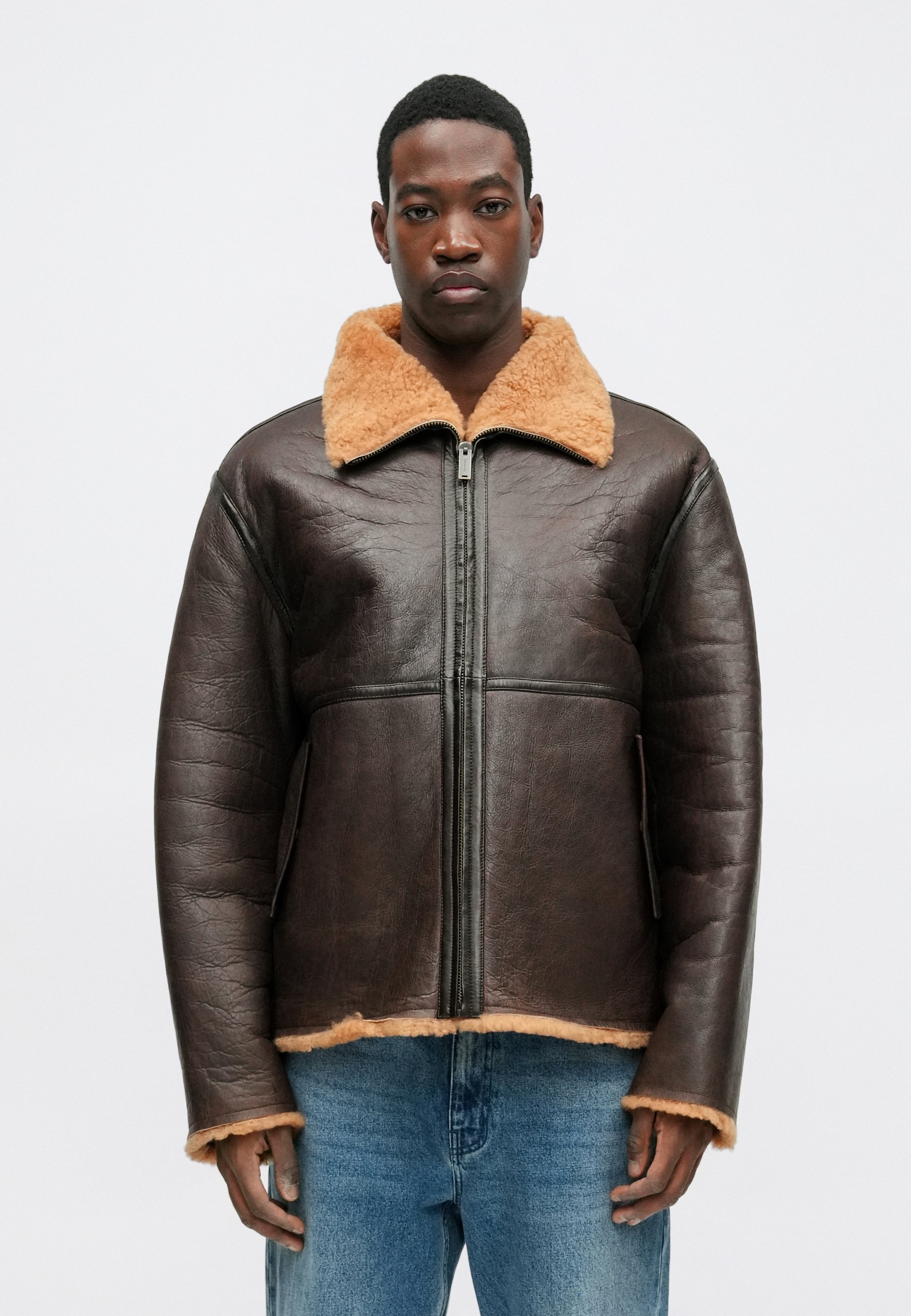 Holzweiler LOU JACKET - Leather jacket - brown - Zalando