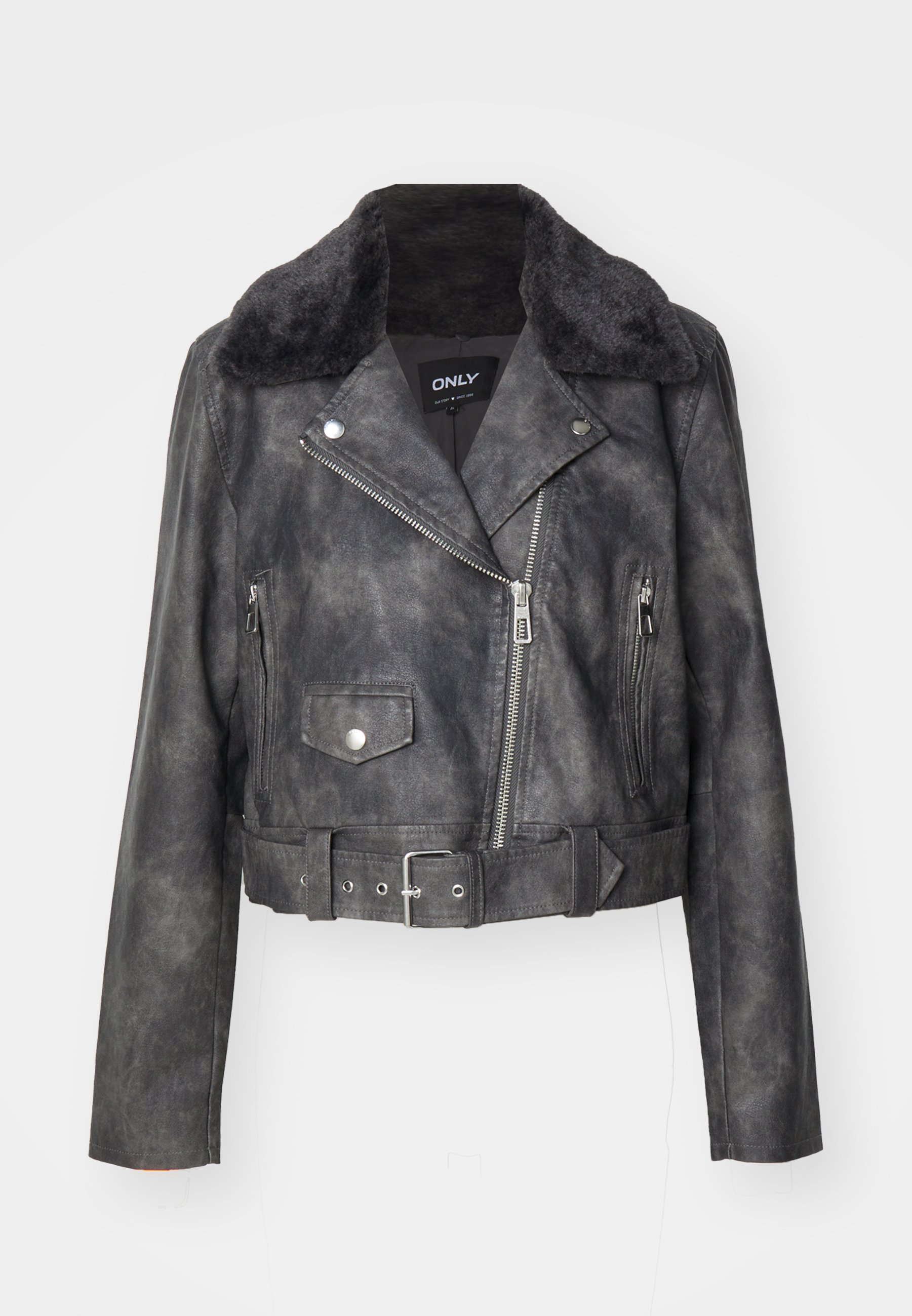 ONLY Onlmacy Washed Biker Cc OTW Bikerjas voor dames, Shadow/Detail: gewassen, S