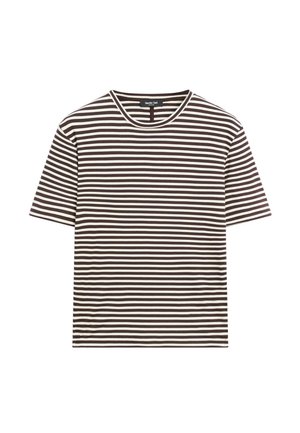 Massimo Dutti, T-shirt print - mottled dark brown