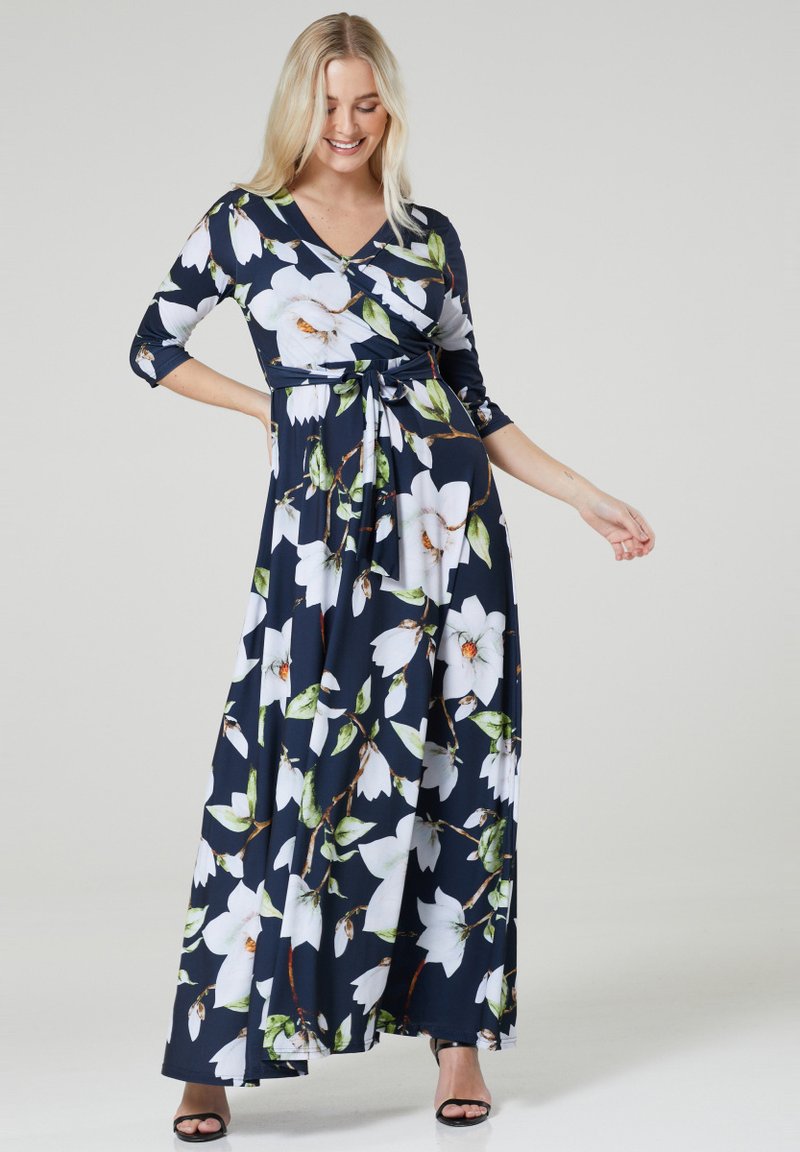 Damen Freizeitkleider | Chelsea Clark Maxikleid dark blue off white green/dunkelblau - KV49485 Damen Freizeitkleider | Chelsea Clark Maxikleid dark blue off white green/dunkelblau - KV49485