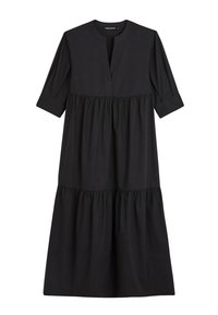 Robe Noire Monoprix Taille 48 - Genou - Tissu Acrylique Laine - Occasion Très Bon état