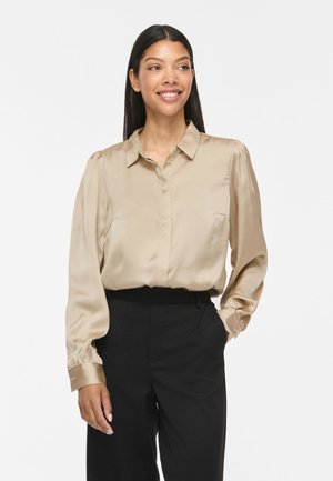 VILA, HEMD VISOFIE LANGARM - Overhemdblouse - cement
