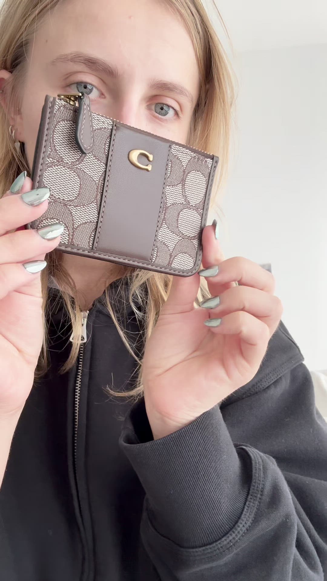 COACH SIGNATURE ESSENTIAL MINI ID CARD CASE - Wallet - oak/multi