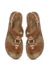 Derimod Sandalen met plateauzool - light brown