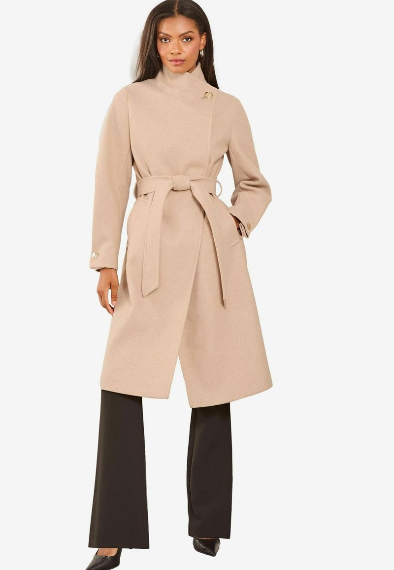 Lipsy FUNNEL NECK WRAP BELTED COAT - REGULAR FIT - Lietpaltis - camel