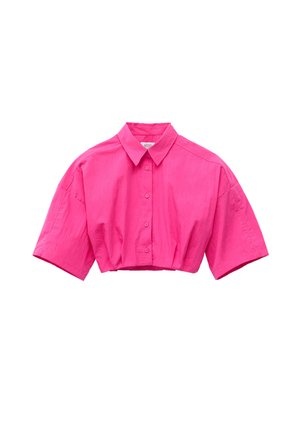 & OTHER STORIES, & OTHER STORIES PLEATED HEM CROP SHIRT - Camicia - bright pink