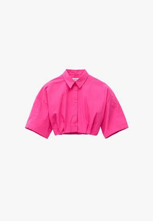 & OTHER STORIES, & OTHER STORIES PLEATED HEM CROP SHIRT - Camicia - bright pink