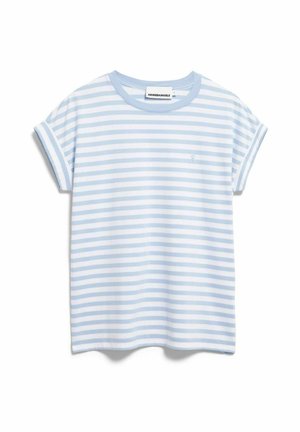 ARMEDANGELS, IDAARA STRIPES - T-shirt con stampa - white-soft blue