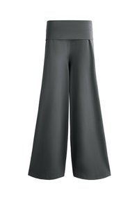 OYSHO FOLDOVER WAIST COTTON BLEND PALAZZO - Pantalon classique - grey