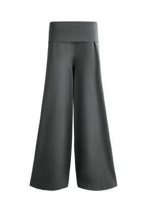 OYSHO FOLDOVER WAIST COTTON BLEND PALAZZO - Broek - grey