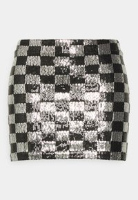 Noisy May Petite NMMINDY SEQUIN MINI SKIRT - Minissaia - black/white