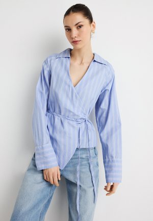 TIE FRONT SHIRT - Blouse - blue