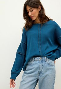Next LONG SLEEVE SEAM DETAIL TEXTURE STANDARD - Maglione - teal blue
