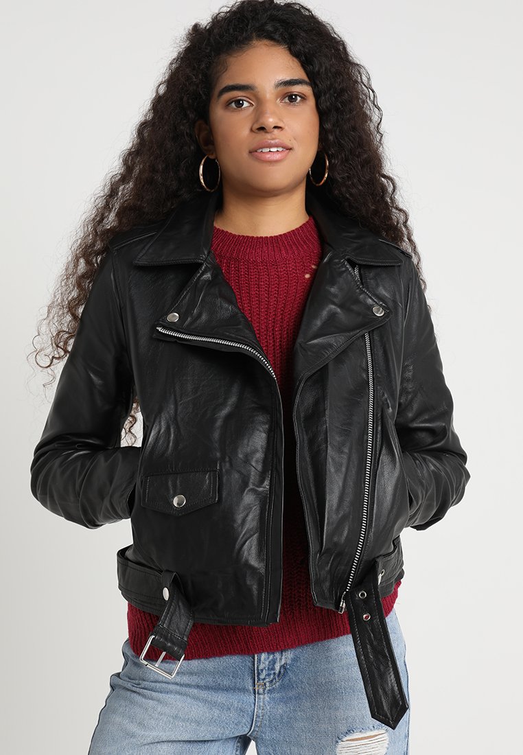 Object OBJNANDITA Skinnjakke black Zalando.no Mango DANI - Skinnjakke - black