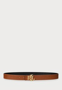Lauren Ralph Lauren Logo Reversible Crosshatch Leather Belt - Josta - black/brown