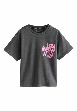 Print T-shirt - washed black