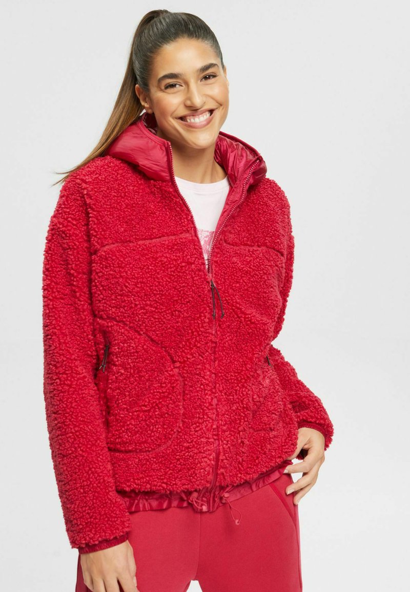 Esprit Sports MIT KAPUZE Fleece jacket cherry red/red Zalando.co.uk