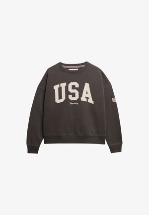 Superdry & Co, SUPERDRY ATHLETIC ESSENTIALS RELAXED CREW - Sweatshirt - charcoal