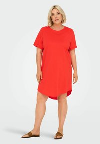 ONLY Carmakoma CARMAY LIFE S/S  - Robe en jersey - cherry tomato