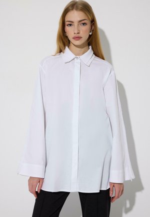 ÇİFT YAKA KOLU FERMUARLI  - Bluza z gumbi - ecru