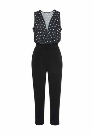 Jumpsuit - schwarz-creme-bedruckt