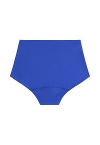 Högmidjad bikiniunderdel i solblått. Tillverkad av ett slätt tyg med en åtsittande silhuett och rena sömmar.